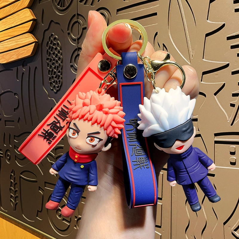 GANTUNGAN 3D พวงกุญแจอะนิเมะ JUJUTSU KAISEN พวงกุญแจ HP พวงกุญแจ Gojo Satoru Yuji Itadori