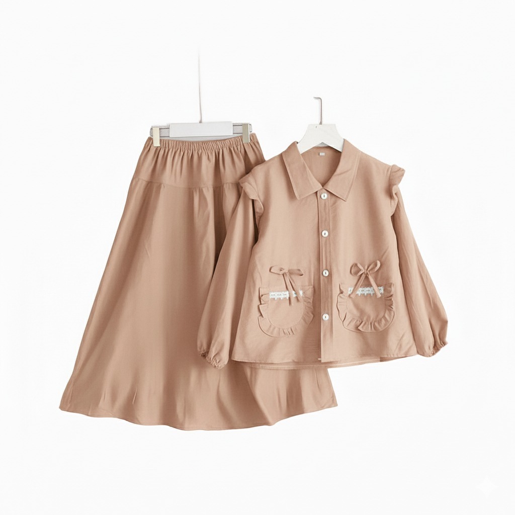 Bj Stilan ชุดเด็กอายุ 7-14 ปีเด็ก Siasi Eid ชุด Wanset Ngaji SML Xl Jilbab 1 ชุดสาวเสื้อ SML Xl Xxl 