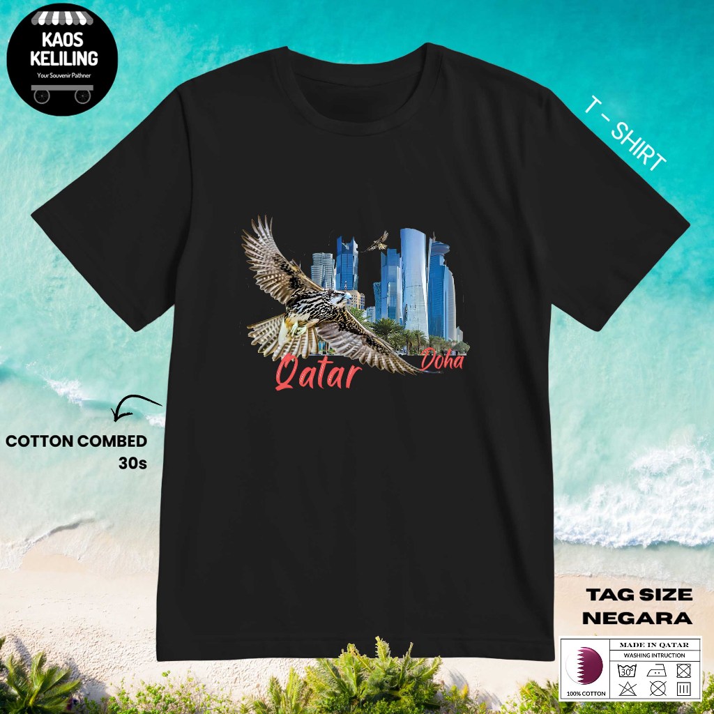 QATAR 9 SOUVENIR เสื้อยืด ORIGINAL QATAR LABEL TAG PREMIUM GIFT SOUVENIR CLOTHES