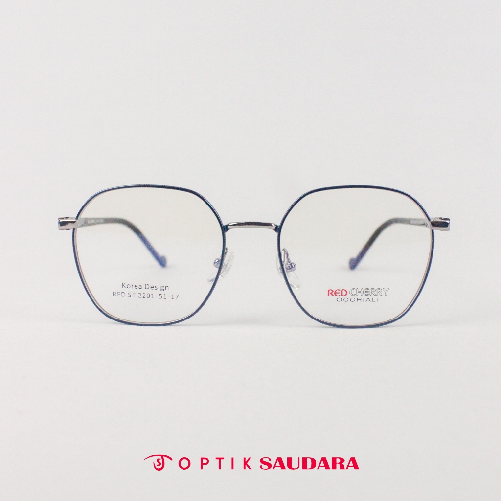 Optik Saudara - Red Cherry Frame - แว่นตาผู้หญิงโลหะทรงกลมเกาหลีสมัยใหม่ F RED ST2201 C9 51