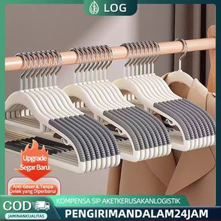 Gantungan Baju Anti Ribet! 10 Pcs Anti Slip Fleksibel, Pakaian Tidak Terjatuh & Tidak Berkerut | COD