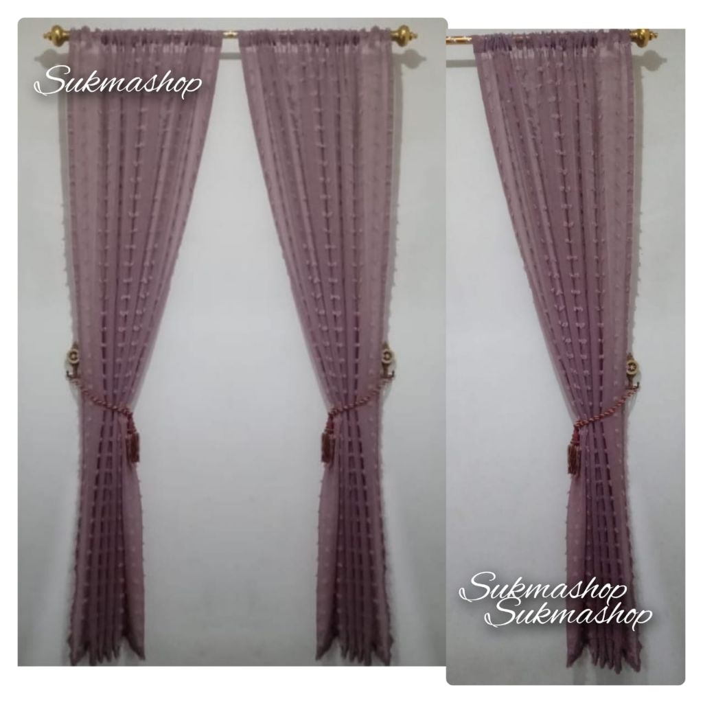 ผ้าม่านหน้าต่าง ประตู Ruby รุ่นเชือกรูด ขนาด L130xH300cm