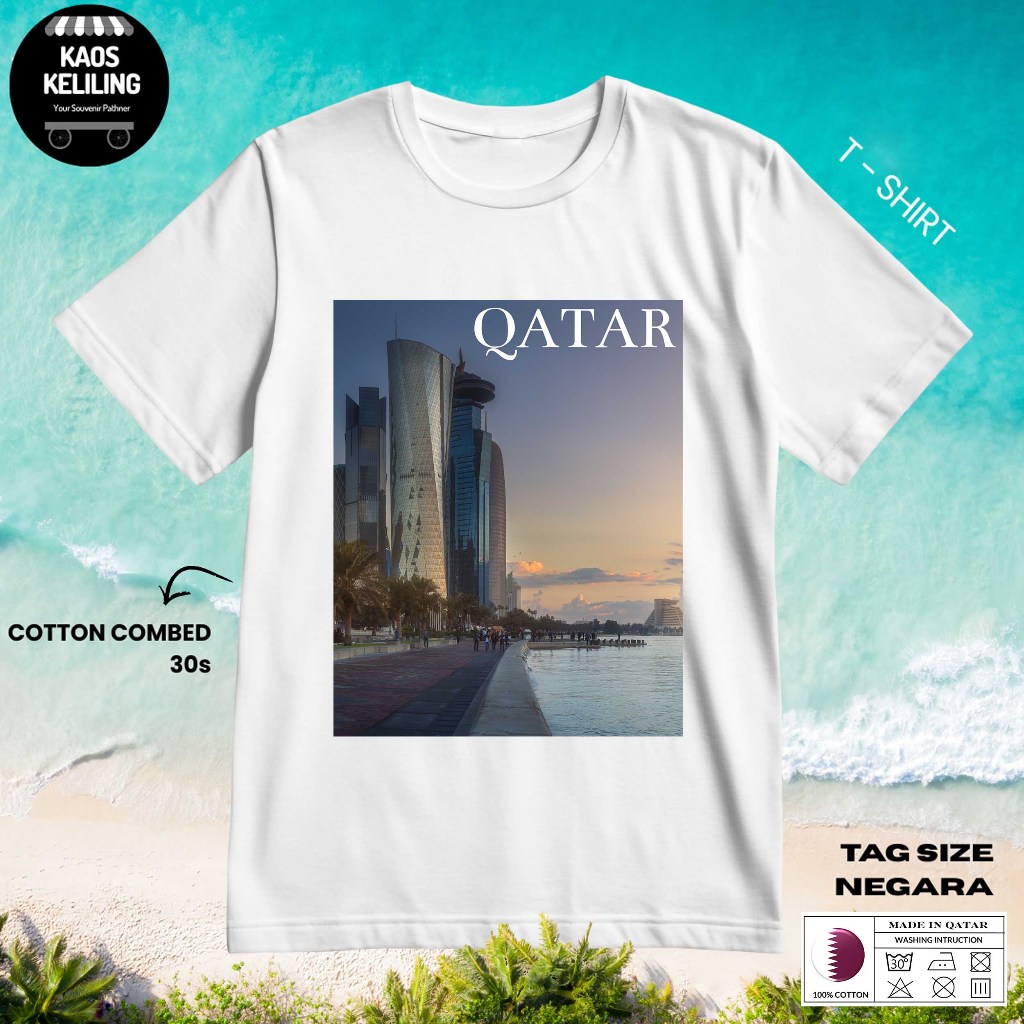 QATAR 38 SOUVENIR เสื้อยืด ORIGINAL QATAR LABEL TAG PREMIUM GIFT SOUVENIR CLOTHES