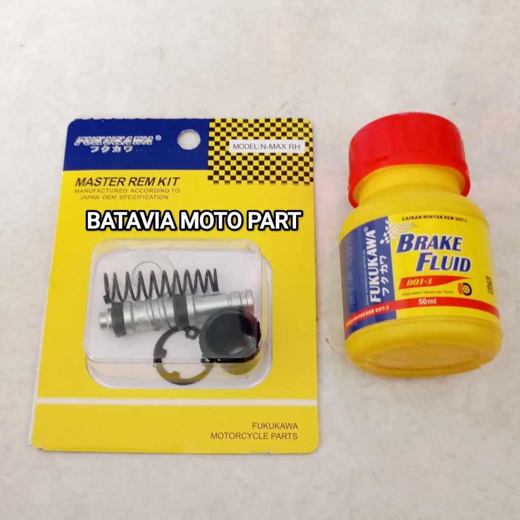 FUKUKAWA NMAX 155 ชุดซีลเบรก RH (FRONT/RIGHT) เบรกแข็ง MASTER SEAL NMAX 2DP PLUS 50ML BRAKE FLUID