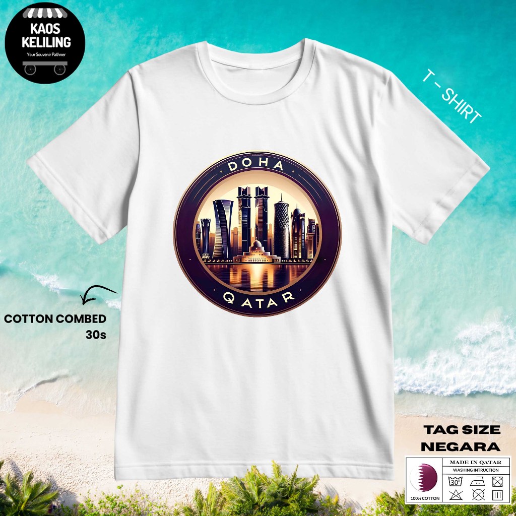 QATAR 39 SOUVENIR เสื้อยืด ORIGINAL QATAR LABEL TAG PREMIUM GIFT SOUVENIR CLOTHES