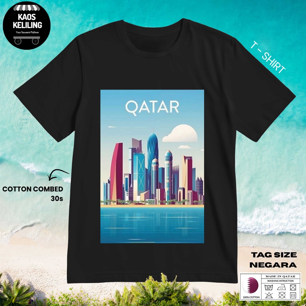 QATAR 41 SOUVENIR เสื้อยืด ORIGINAL QATAR LABEL TAG PREMIUM GIFT SOUVENIR CLOTHES
