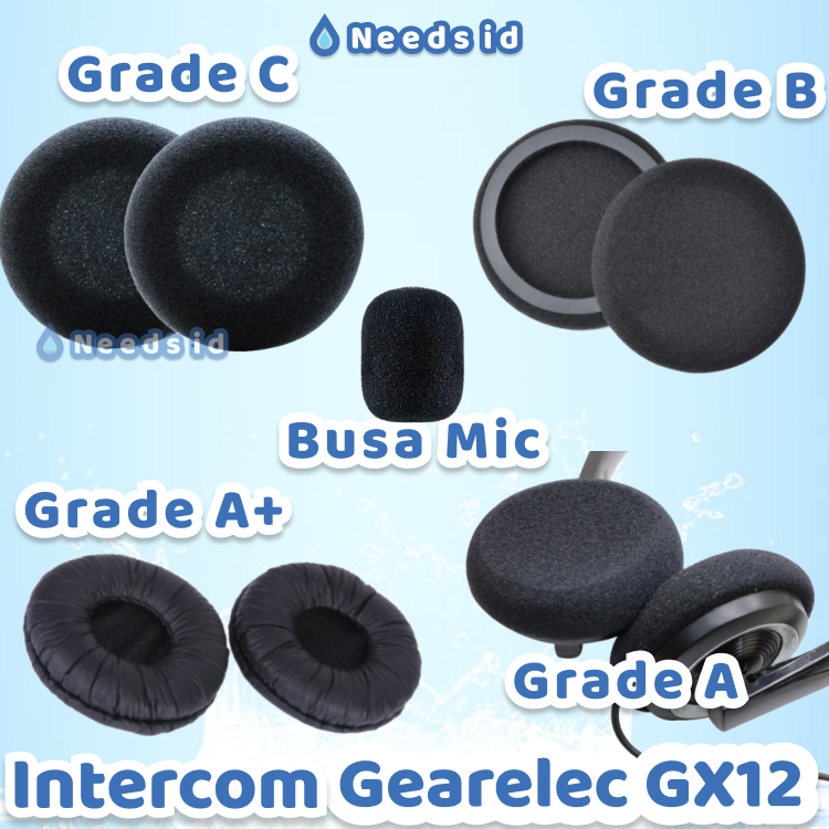 Gearelec GX12 Intercom Mic เปลี่ยนโฟม Earpad Ear Pad ถ้วยเบาะ Earcup ฟองน้ําเปลี่ยนเปลี่ยน