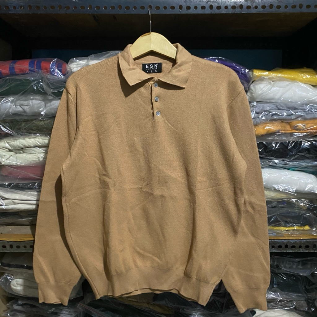 Es Nocturne Kr Button Knit Brown ไซส์ L 62x56