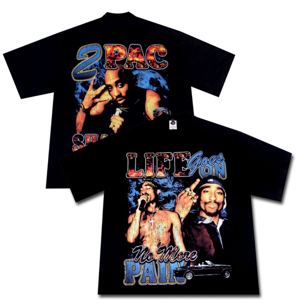ZWLF CLOTH - TUPAC SHAKUR OVERSIZE T-SHIRT 2PAC RAPPER TSHIRT