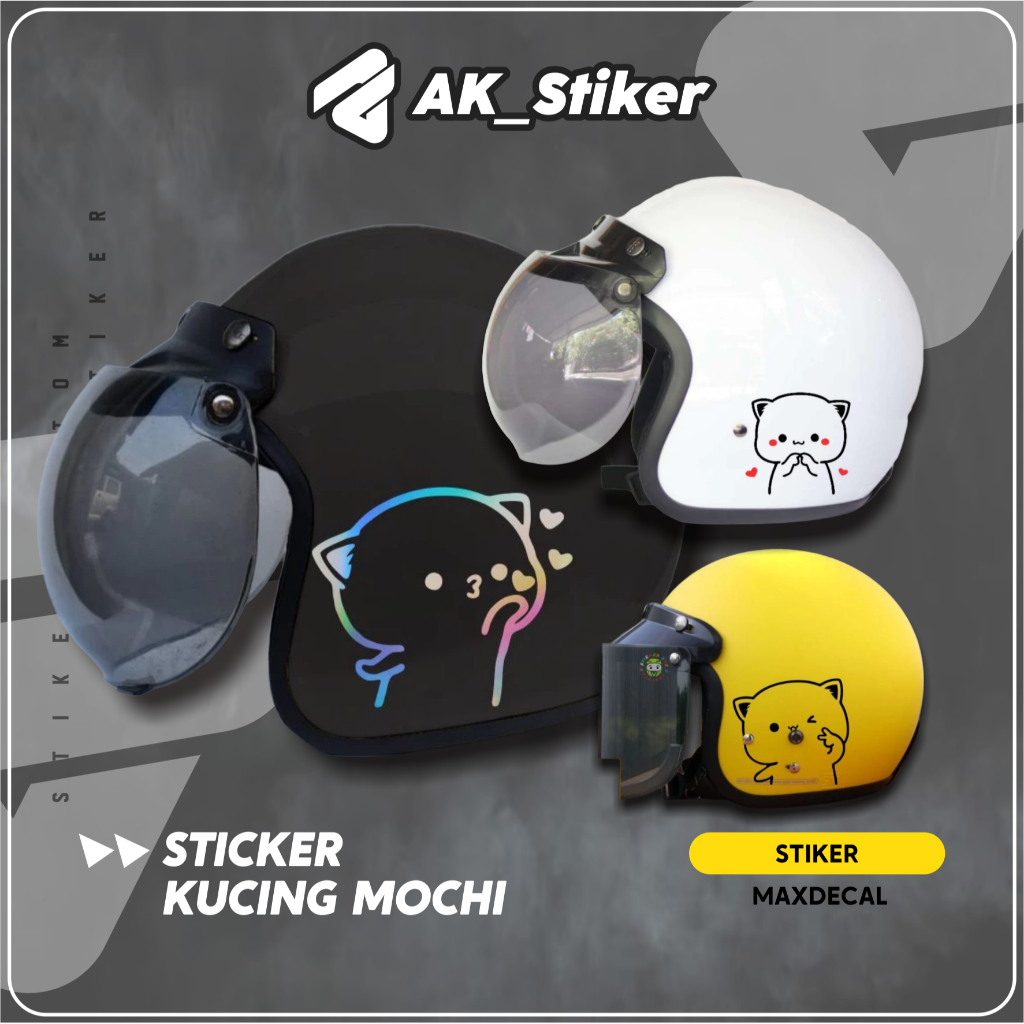 CUTE CAT MOCHI STICKERS CUTTING STICKERS LAPTOP HELMET รถจักรยานยนต์รถยนต์ HP