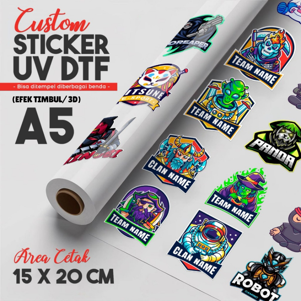พิมพ์สติ๊กเกอร์ A5 DTF UV | สติ๊กเกอร์ DTF UV แบบกําหนดเองตามใจชอบ