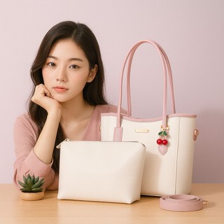 Syffa AIRA Tote Bag Wanita Mini FREE POUCH Tote Bag Kuliah Kerja Wanita Gantungan Tas Cery Terpisah