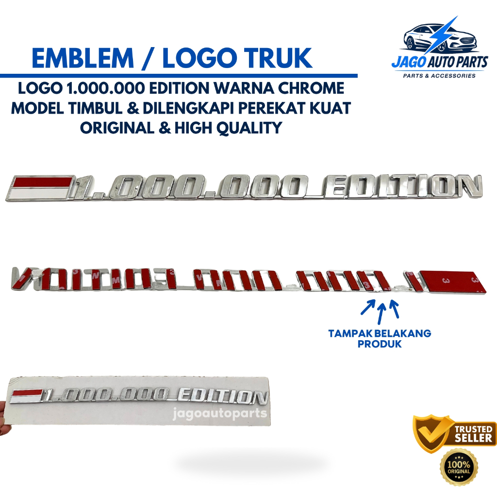 โลโก้สัญลักษณ์รถยนต์ 1,000,000 Edition Chrome Color 1JT Edition ORIGINAL คุณภาพสูง