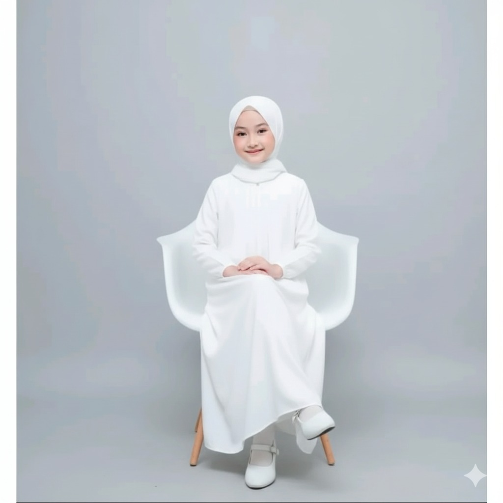 Sabira Gamis White Childrens Crinkle airfloww premium