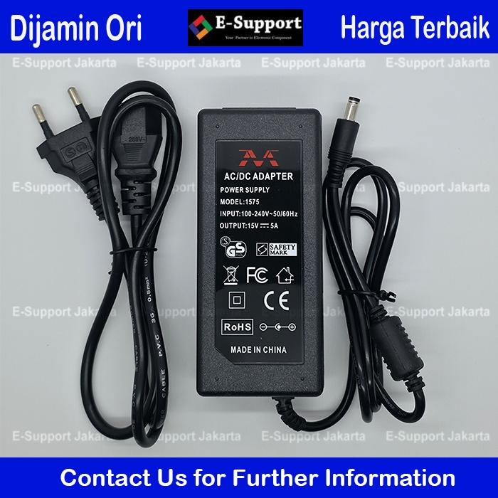 อะแดปเตอร์ 15V 5A บริสุทธิ์ที่ดีที่สุด 5A 15V