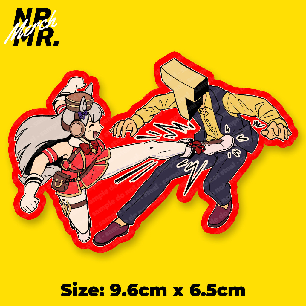 สติ๊กเกอร์ เรือทอง Char Kick Mobile Suit Gundam ล้อเลียน Uma Musume สวย Derby Fanmade Chibi อะนิเมะ