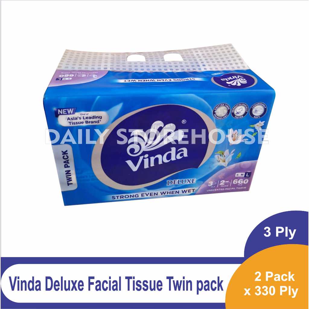 Vinda Facial Deluxe Twinpack 660 Ply ทิชชู่ 3 ชั้น