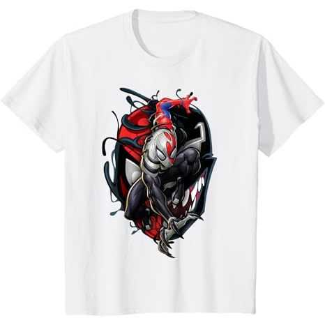 เสื้อยืด Marvel Spider-Man Maximum Venom Spider-Man Action Shot สําหรับเด็กและผู้ใหญ่
