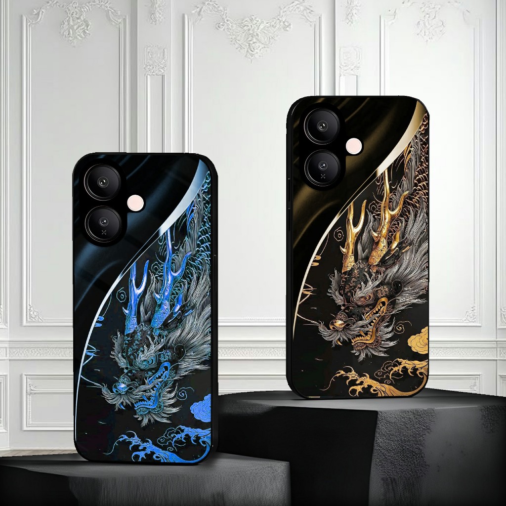 HP Vivo V60 Lite V60 Glass Softcase - Vivo V60 Lite V60 Phone Case - Vivo V60 Lite Glossy Glass Soft