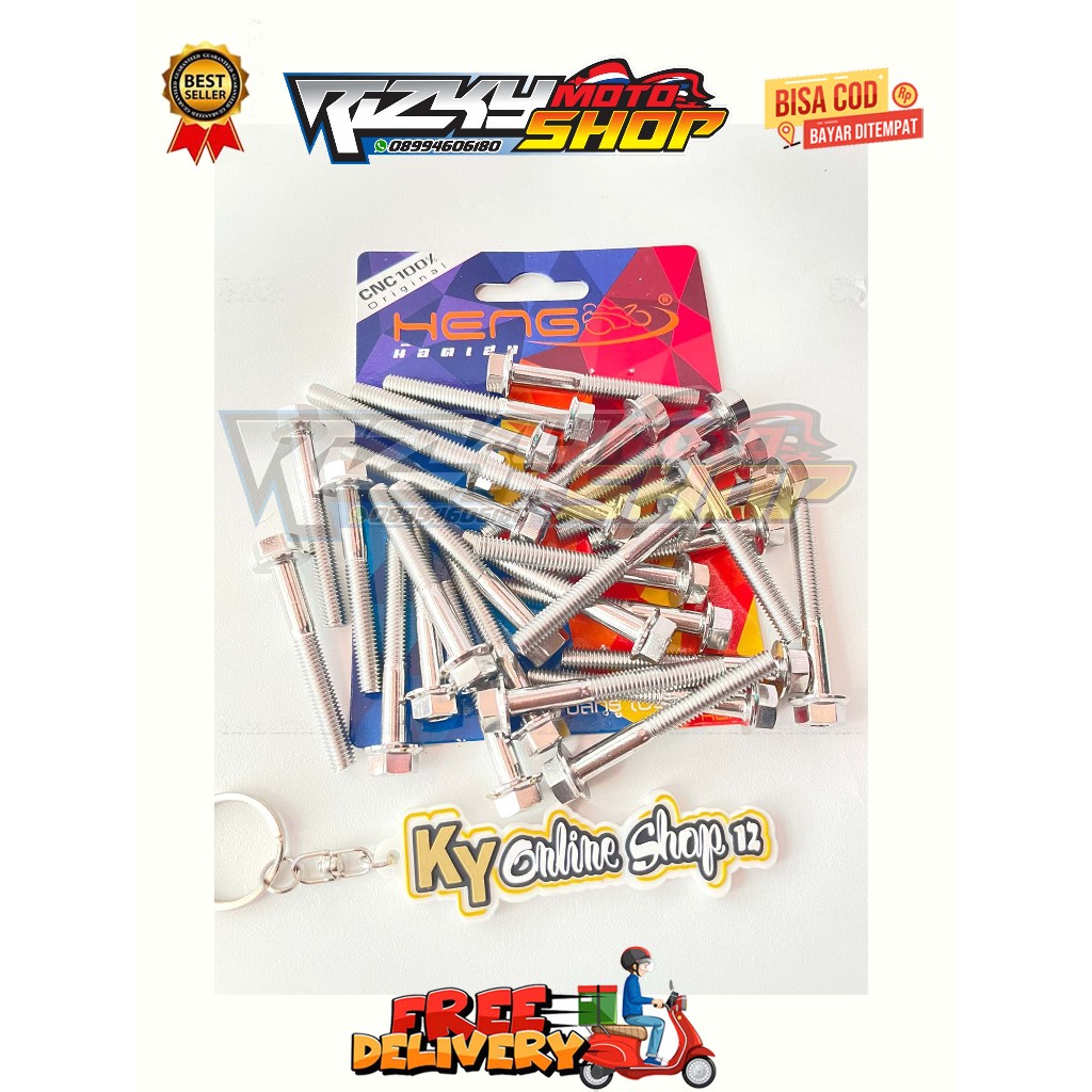 M6 X 45 BOLT (1 BOLT) 10 THREAD LENGTH 4.5 CM MODEL 2 KEYS ALL HONDA YAMAHA MATICK PCX VARIO MIO FIN