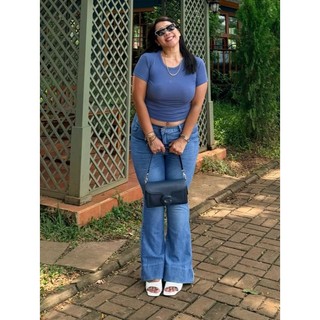 Cutbray Jeans Lipat Kaki Lebar Highwaist Strech Big Size Jumbo 27-42