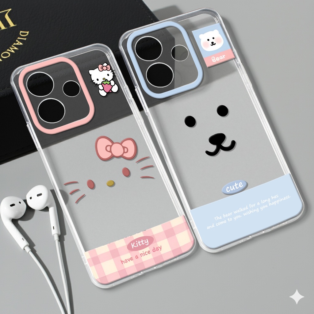 Softcase Vivo V60 Lite Case Clear Vivo V40 V50 Lite ล่าสุดปลอกซิลิโคนโปร่งใส PBV-34