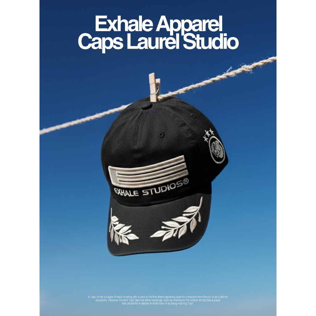 หมวกเครื่องแต่งกาย Exhale Laurel Studio หมวกสีดํา