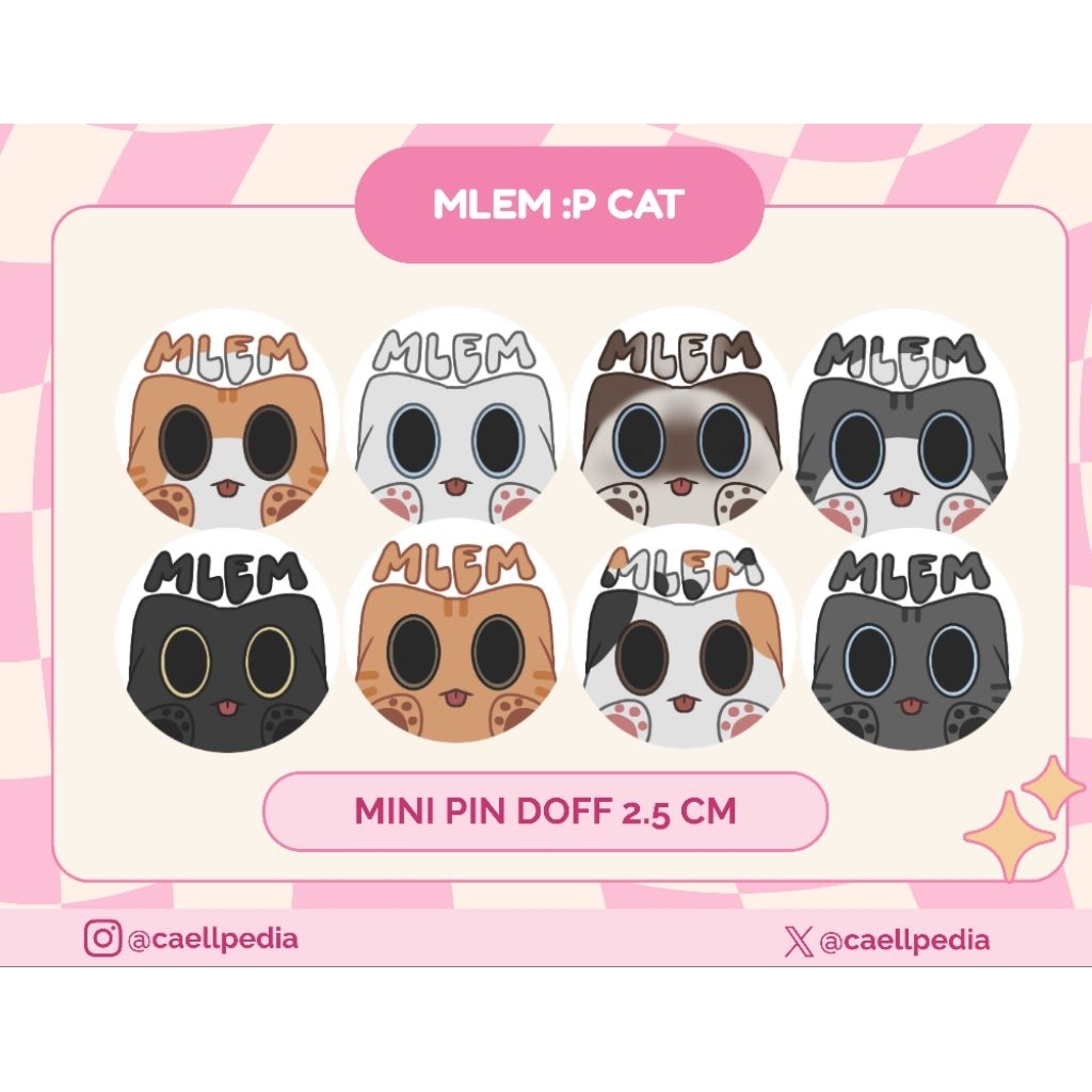 หมุดกระดุม Mlem :P Cat Cat