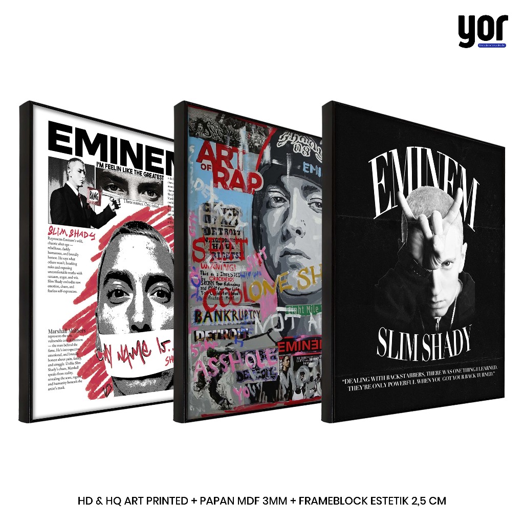 โปสเตอร์ Yordecor Eminem Frameblock - ตกแต่งผนัง