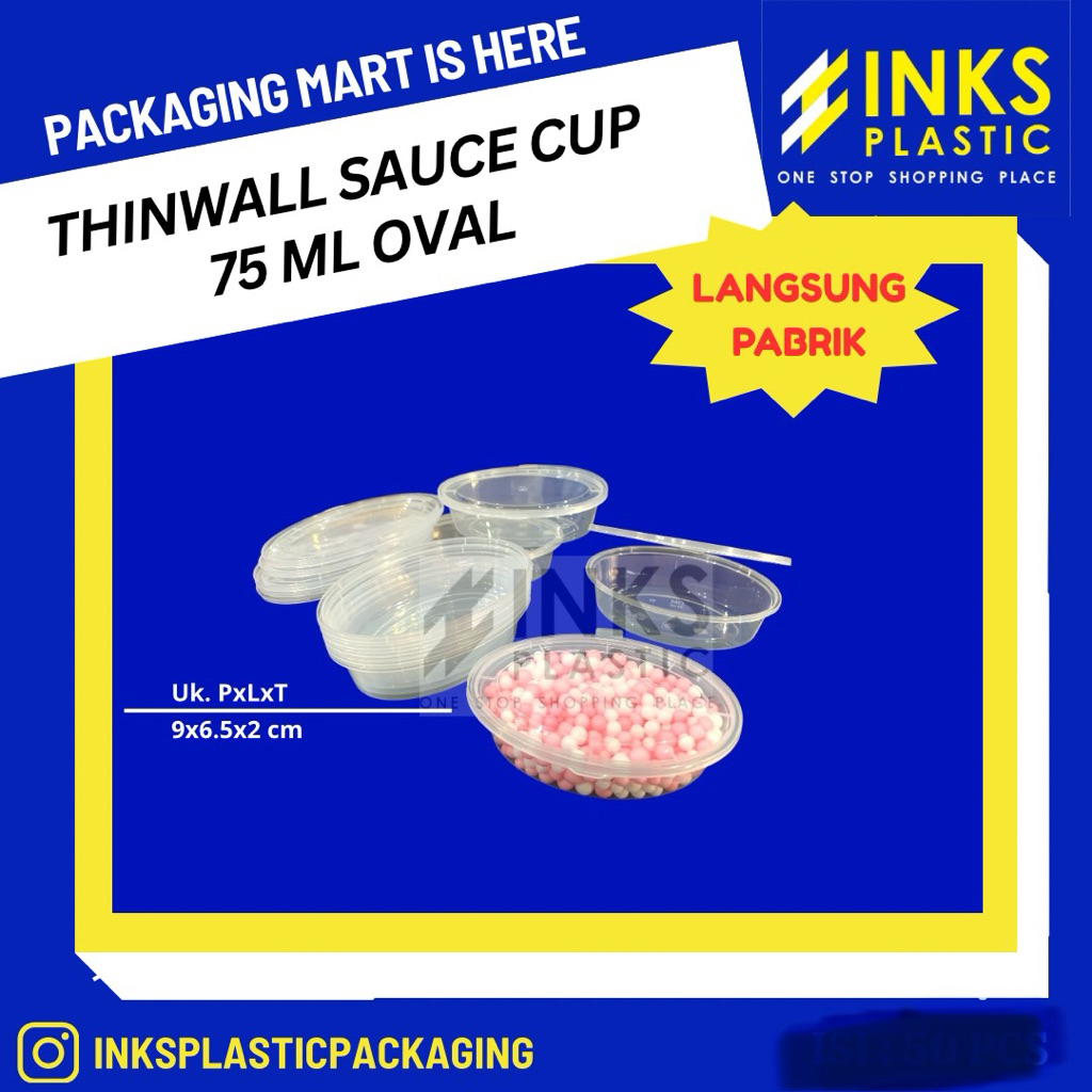 THINWALL SAUCE CUP 75ML OVAL CUP CHILI SAUCE 75ML