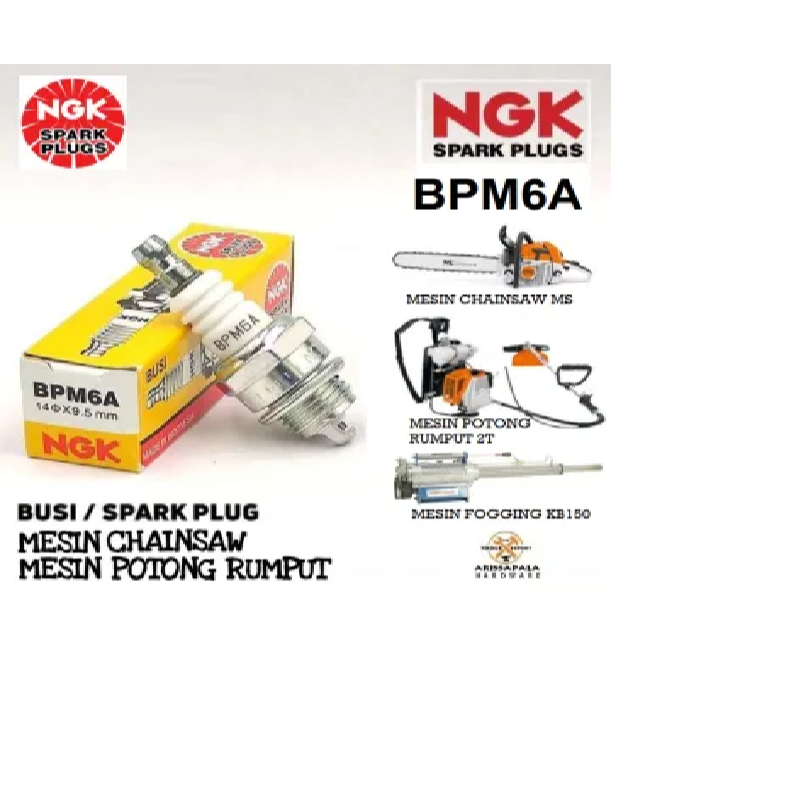 MESIN NGK BPM6A หัวเทียน 2-STOKE สําหรับเครื่องตัดหญ้าและเครื่องยนต์ Senso