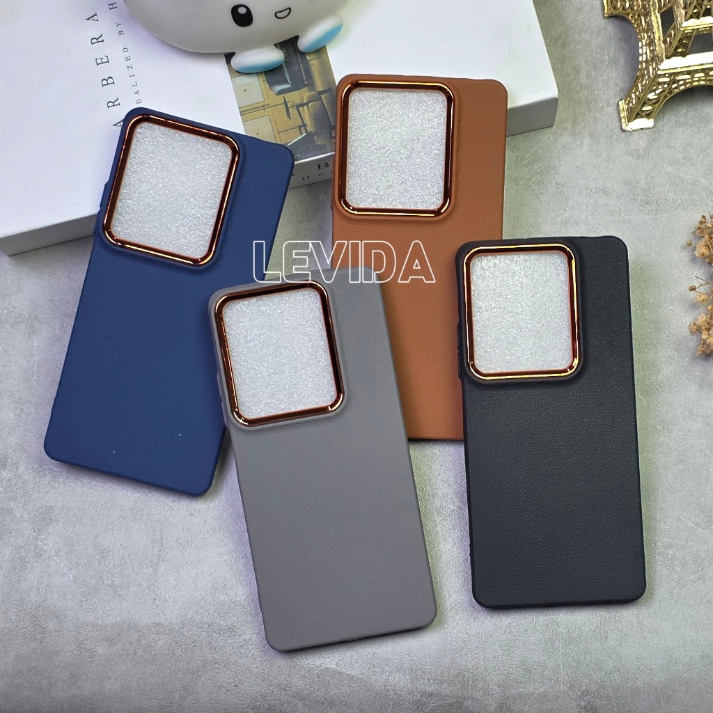 เคสหรูรายชื่อกล้อง Leather Pro Crom Poco C65 Poco C71 Poco C75 Poco C85