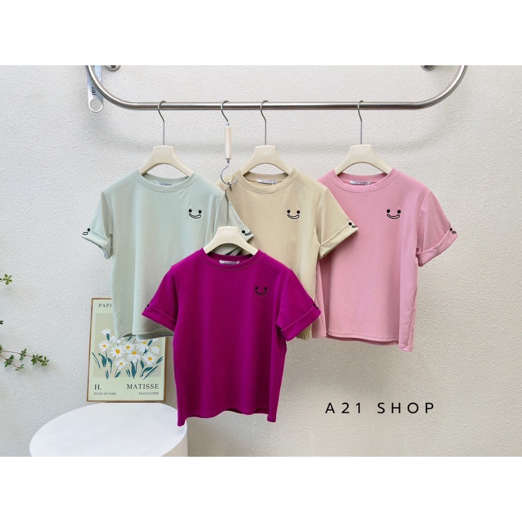 A21 SMILE EMBROIDERY TOP A1053 BANGKOK เสื้อยืดผู้หญิง