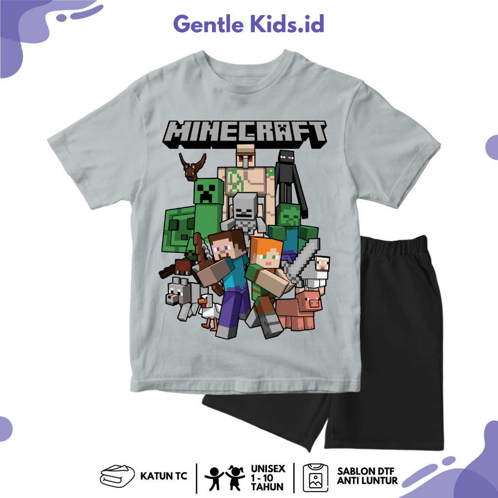 Gentlekids.id - Cool Minecraft Game Motif Boys Distro Suit for Boys 1-10 Years