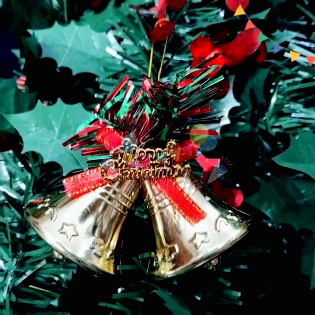 TWIN CHRISTMAS BELL / CHRISTMAS TREE OONAMEN TWIN BELL DECORTATIONS JINGLE BELL
