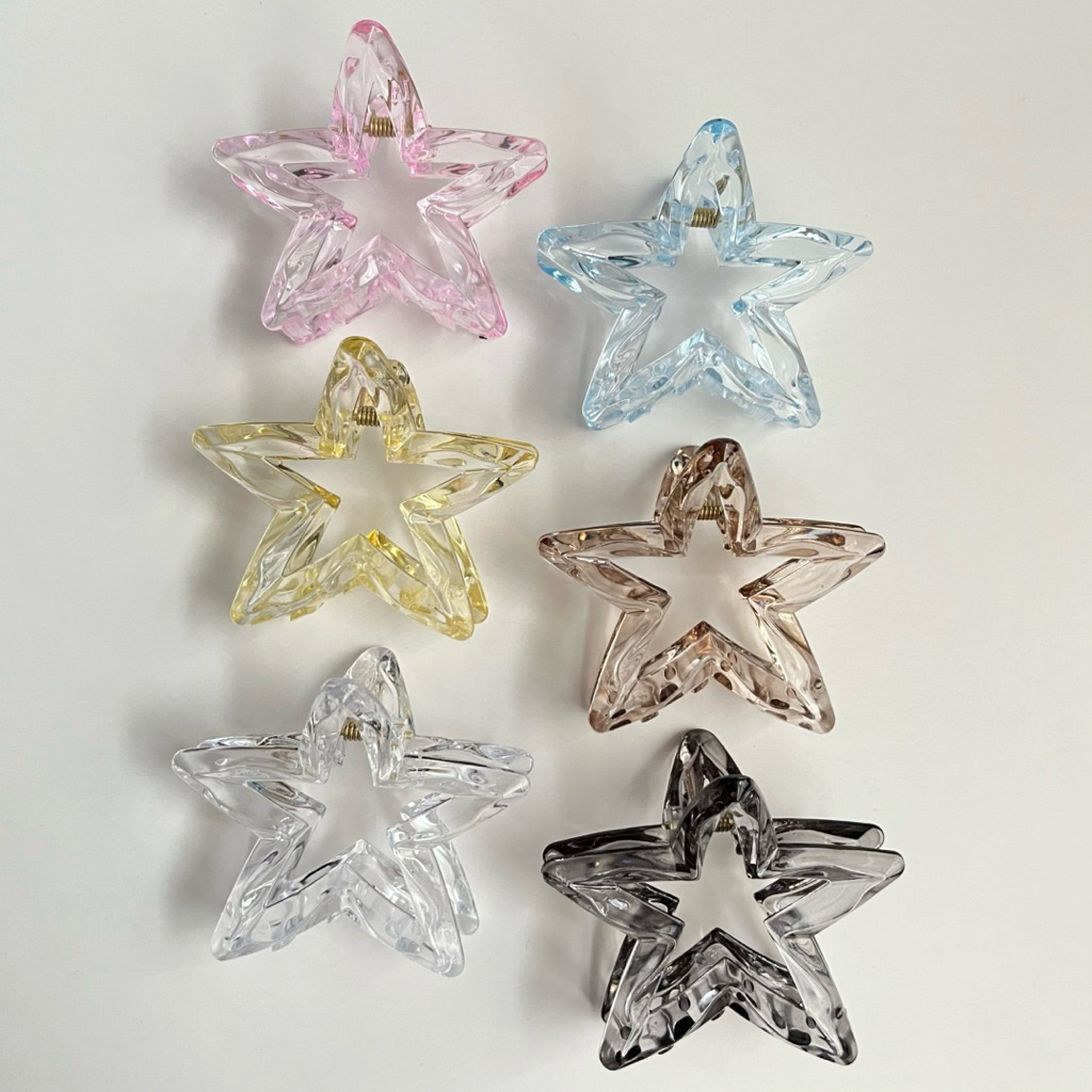 [7CM] STAR HAIR CLAW TRANSPARKENT STAR HAIR CLIP STAR HAIR CLIP