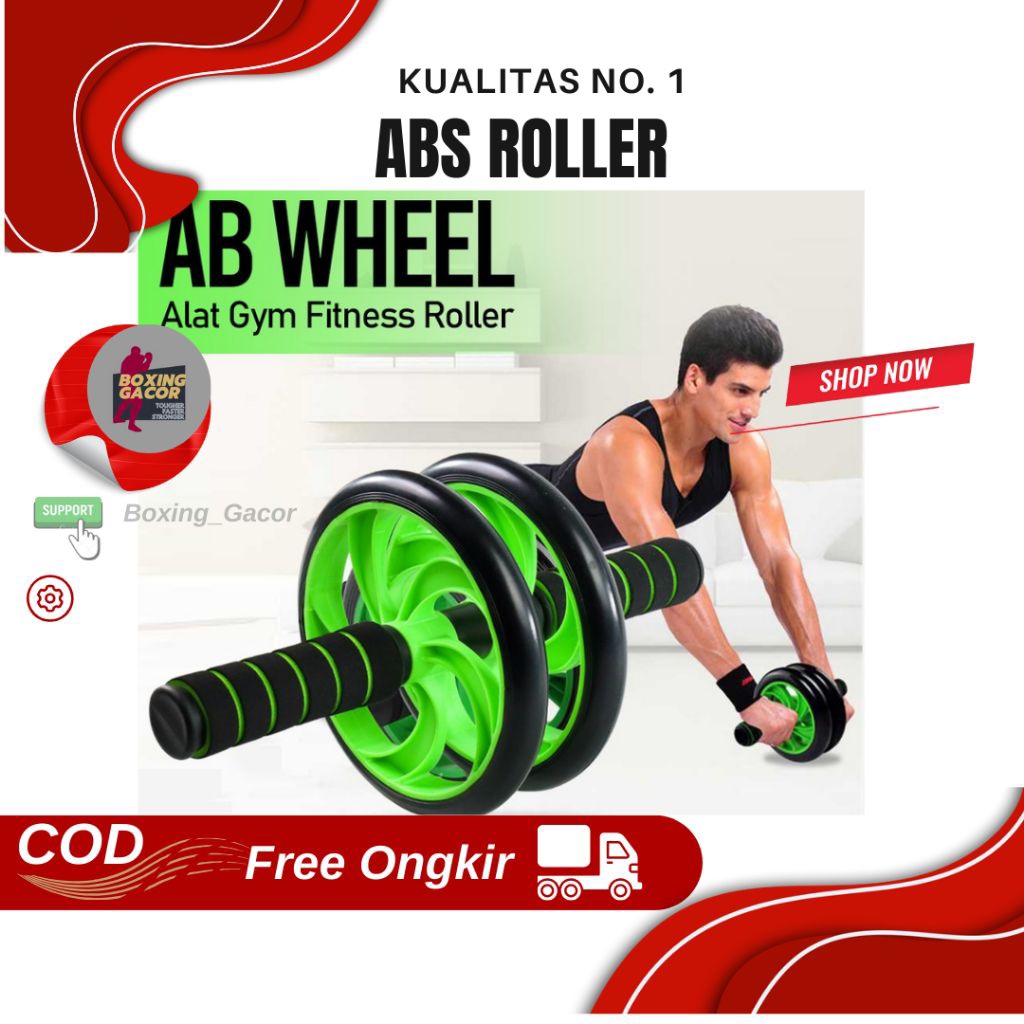 AB Wheel Sport Gym Fitness Trainer อุปกรณ์ลูกกลิ้ง Abs - YY-1601