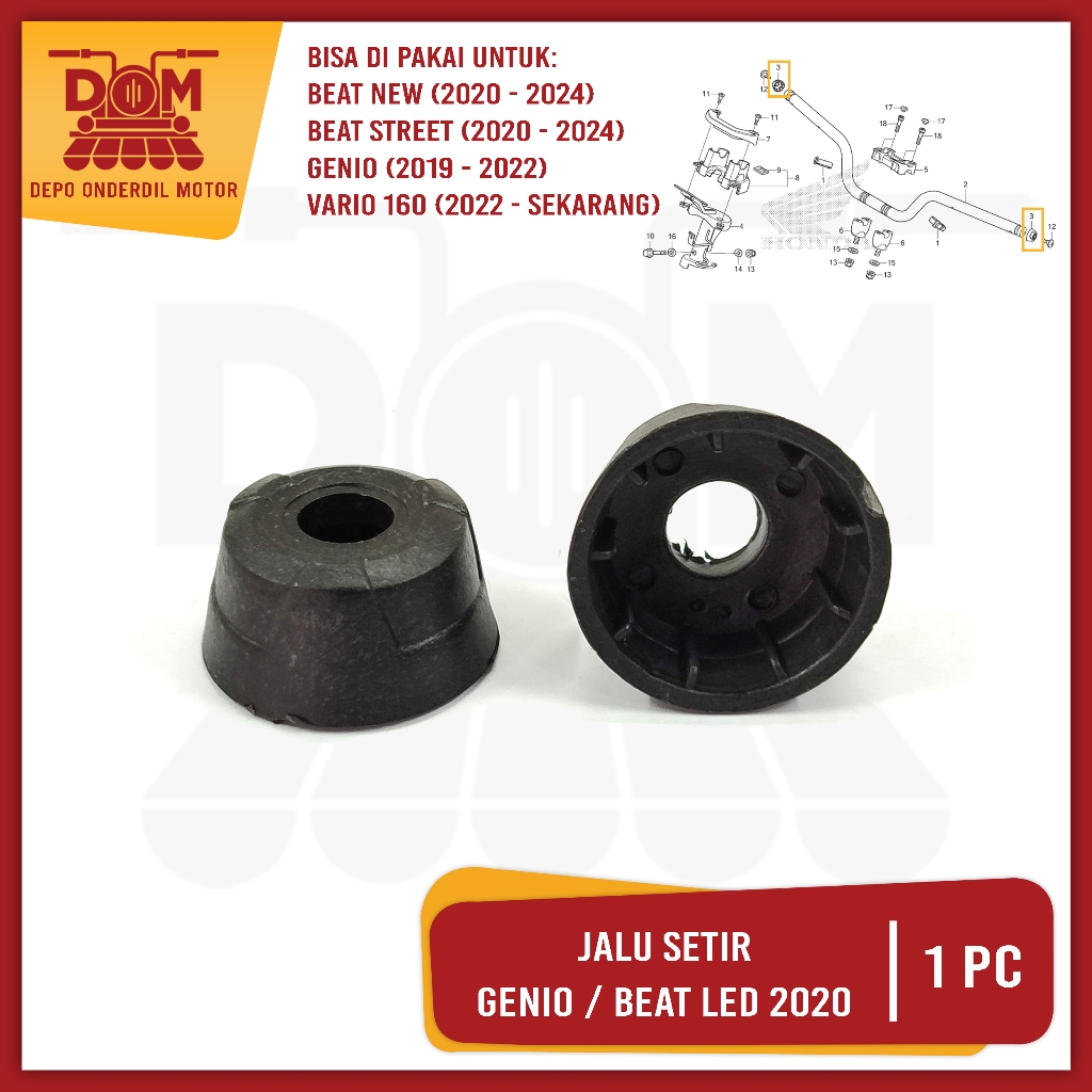 พวงมาลัย Genio เท่านั้นชุด (PSP) Honda Genio K0J Beat Deluxe K1A Vario 160 K2S พวงมาลัย