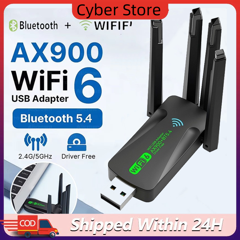 AX900 WiFi 6 อะแดปเตอร์ USB บลูทูธ 5.4 Dual Band 2.4G 5G เสาอากาศ WiFi6 ตัวรับสัญญาณเครือข่าย USB Do