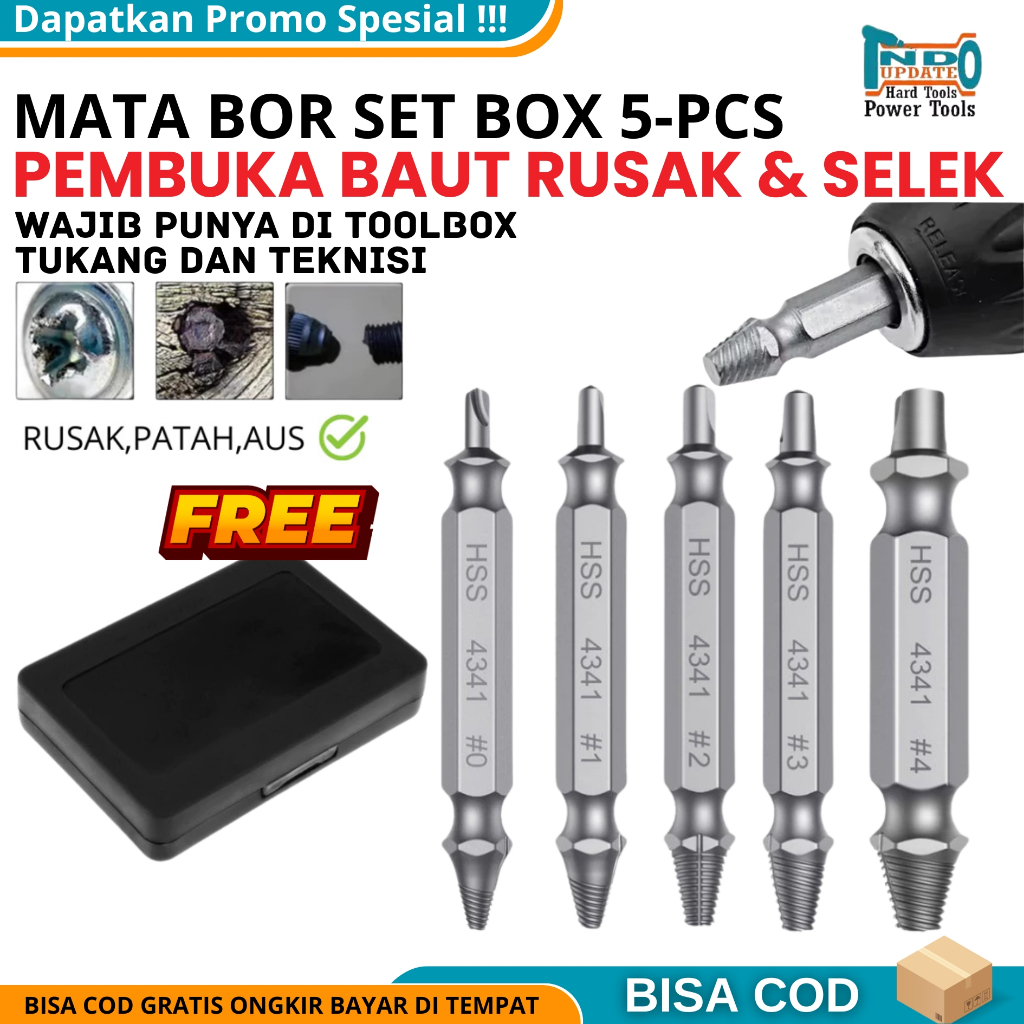 Screw Extractor Broken Striped Screw Remover Dol Extractor Tap เจาะชุด Bit