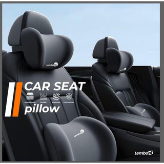 LEMBOOT Bantal Mobil Set Ergonomis Memory Foam 100% Bantal Leher Mobil Bantal Pinggang Mobil