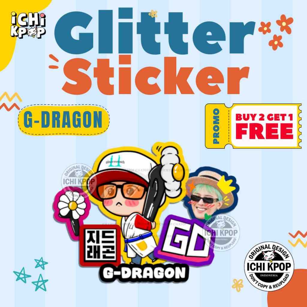 GLITTER STICKER PACK - G-DRAGON GD BIGBANG เดซี่ ubermensch kpop fanart ไอดอลเกาหลี VIP