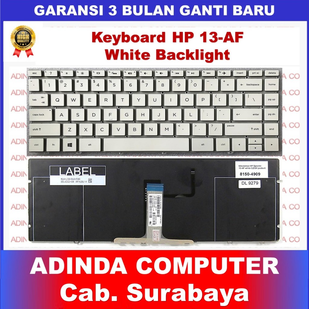 HP Spectre X360 13-AF 13-AF004TU 13-AF018CA 13-AF003NG 13-AF096TU คีย์บอร์ดแบ็คไลท์