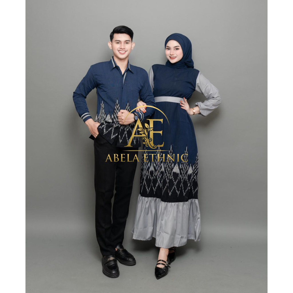 ABELA - NAVY CEMARA COUPLE WOVEN CLOTHES - COUPLE WOVEN CLOTHES - COUPLE WOVEN CLOTHES สําหรับ WEDDI