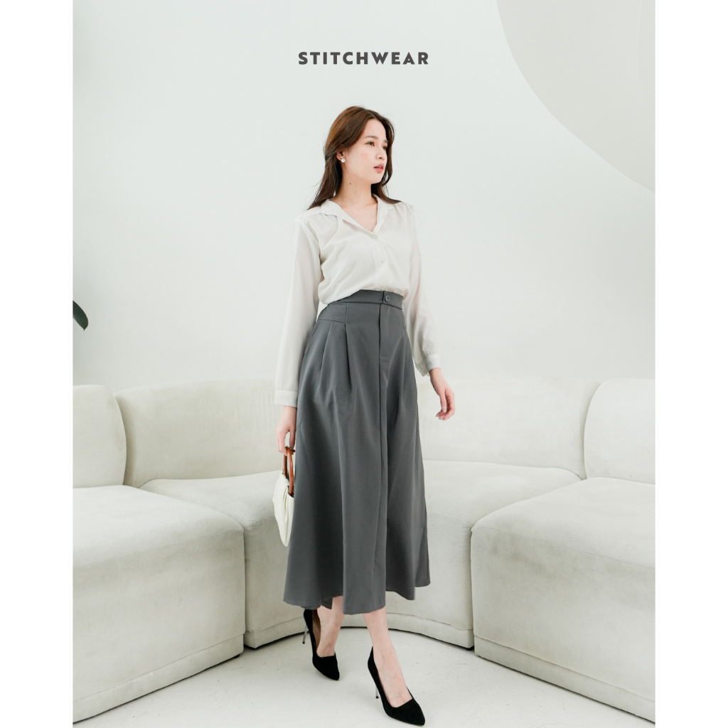 Stitchwear- Isola Midi Skirt Cotton Twill Blend