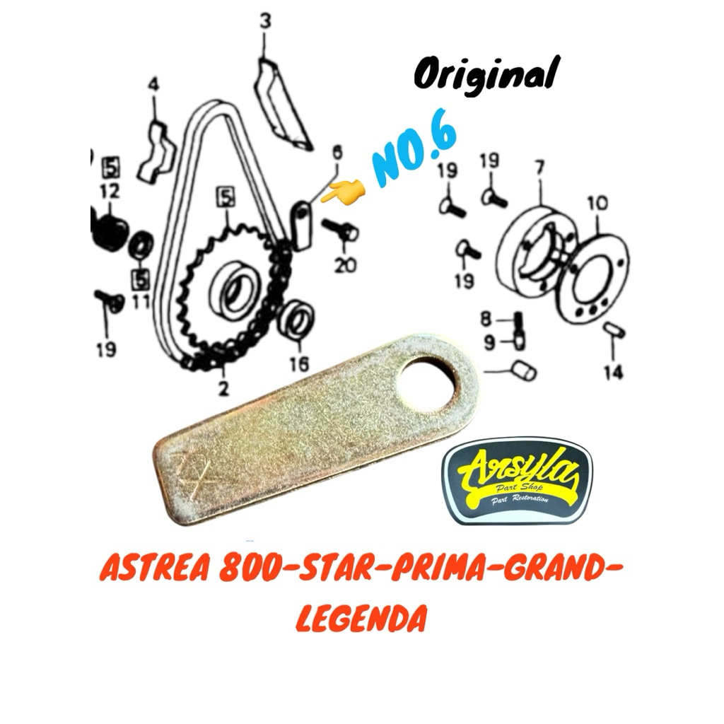 Honda astrea 800 star prima grand ประทับใจ legenda Supra 100 Supra Fit old revo lancip Supra Fit ใหม่ 28117-179-710 แผ่นสตาร์ทเฟืองการตั้งค่า