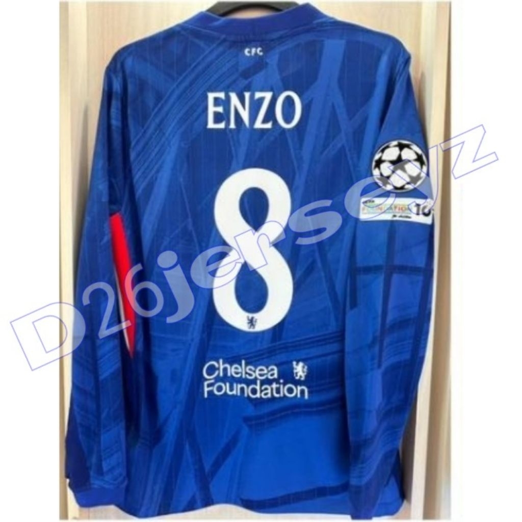 ChellSsieE_ Home Long Sleeve Jersey 2025 / 2026 + Print Nameset ENZO 8 / CAICEDO 25 / Custom like OF