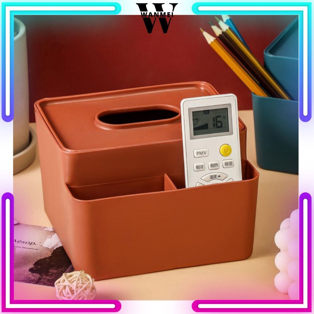 WANMEI กล่องเก็บหน้ากาก TISSUE เปียกอเนกประสงค์ 3-IN-1