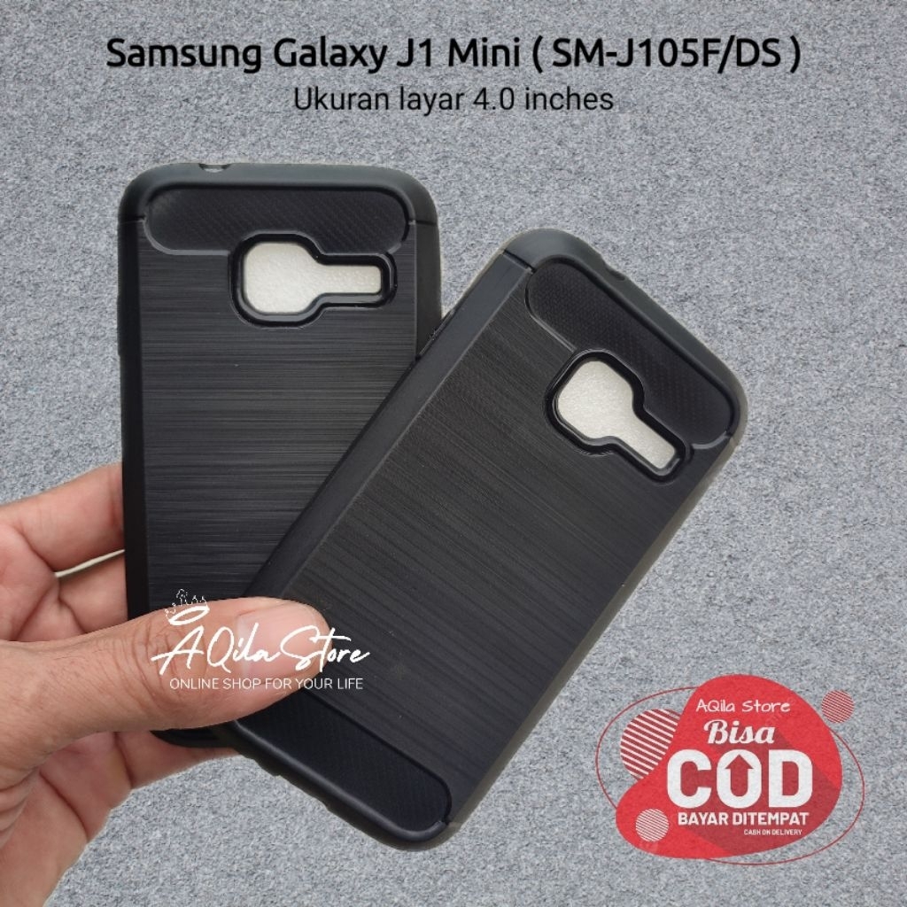 เคสทรงเข้ารูป Samsung J1 Mini / Galaxy J1 Mini (SM-J05F / DS) Softcase Carbon วัสดุยืดหยุ่นที่ทนทาน