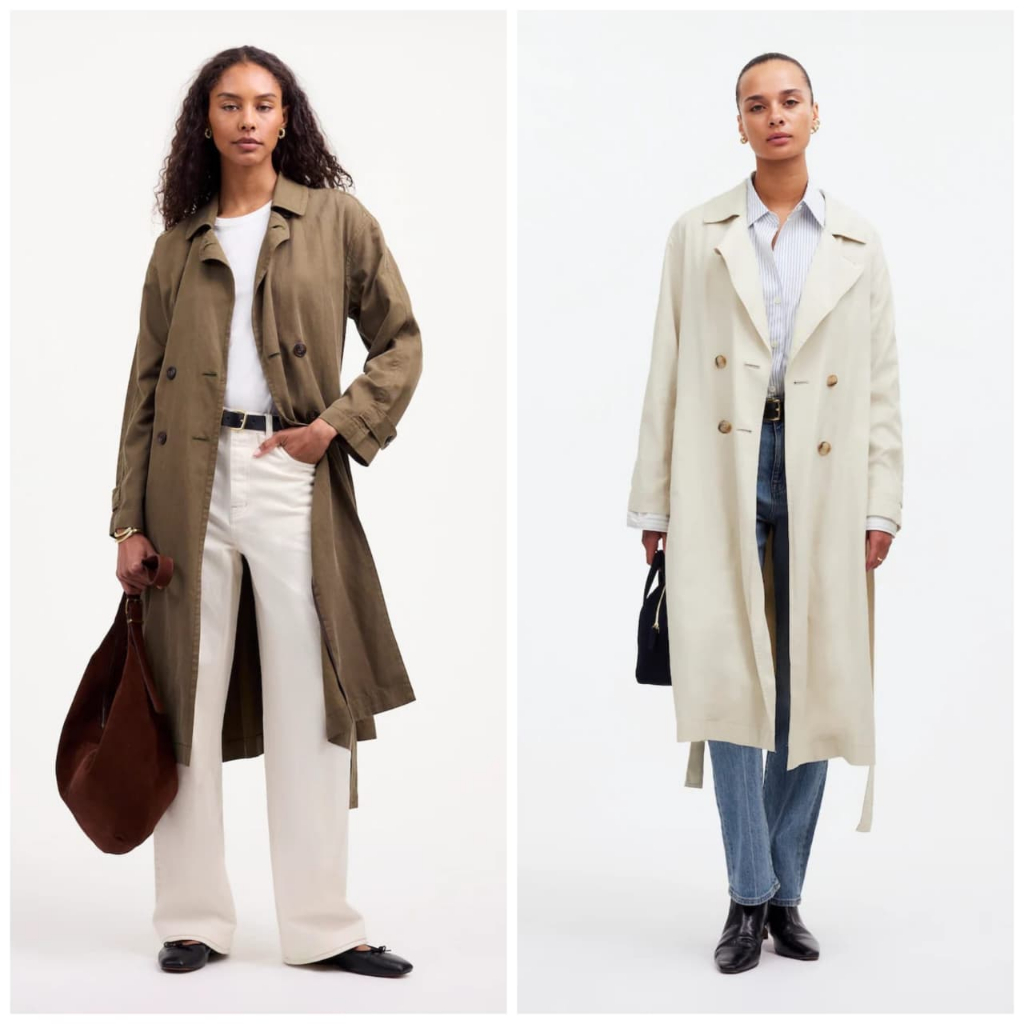 Coat Madewell Belted Trench Coat in Drapey Twill jacket Coat NO BELT
